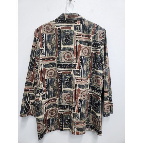 Vintage Summit Hill Womens Blazer Jacket Size 16 Tapestry Print One Button 90s - Picture 8 of 9